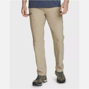 NEW Eddie Bauer Mens 36X32 Rainier Tech Pants Tan Outdoor Utility Pocket
